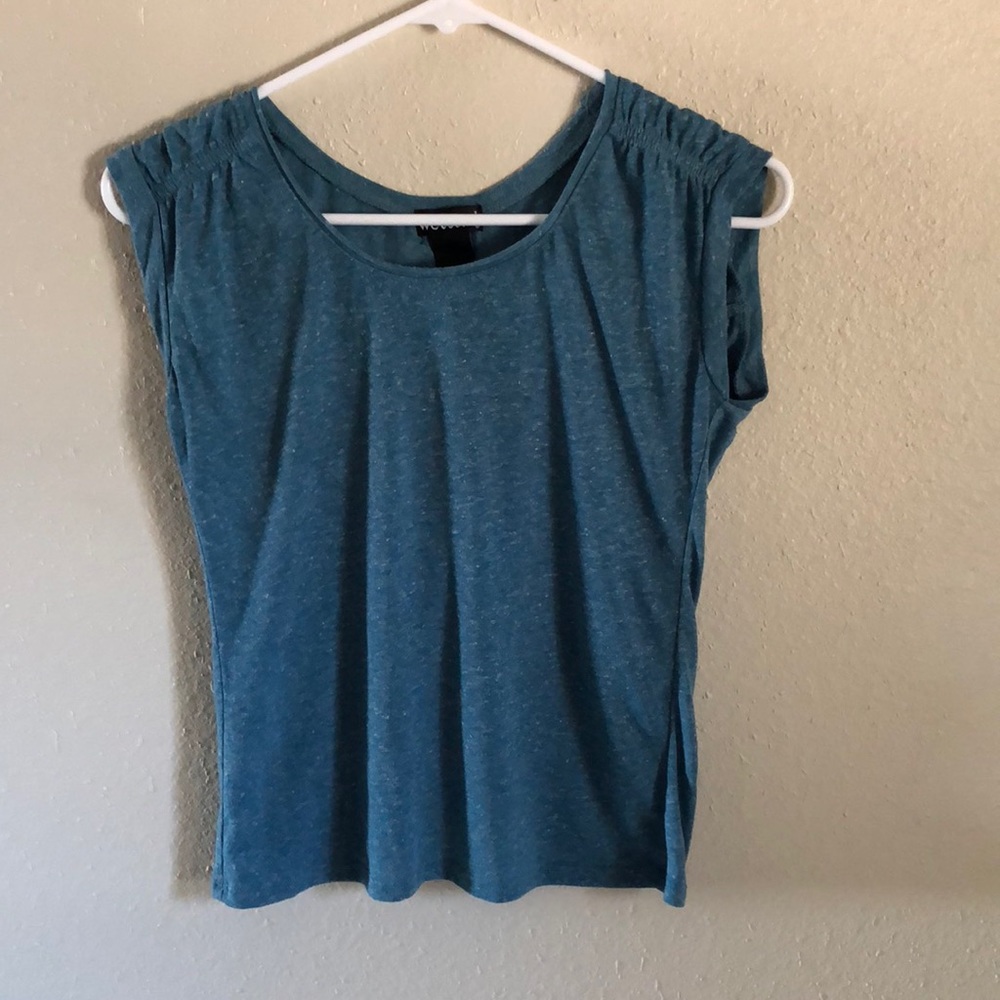 Blue open back top